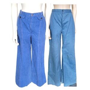 Lot Of Two Pair Of Vintage Denim Bell bottom Jeans Pants Time‎ And Place
